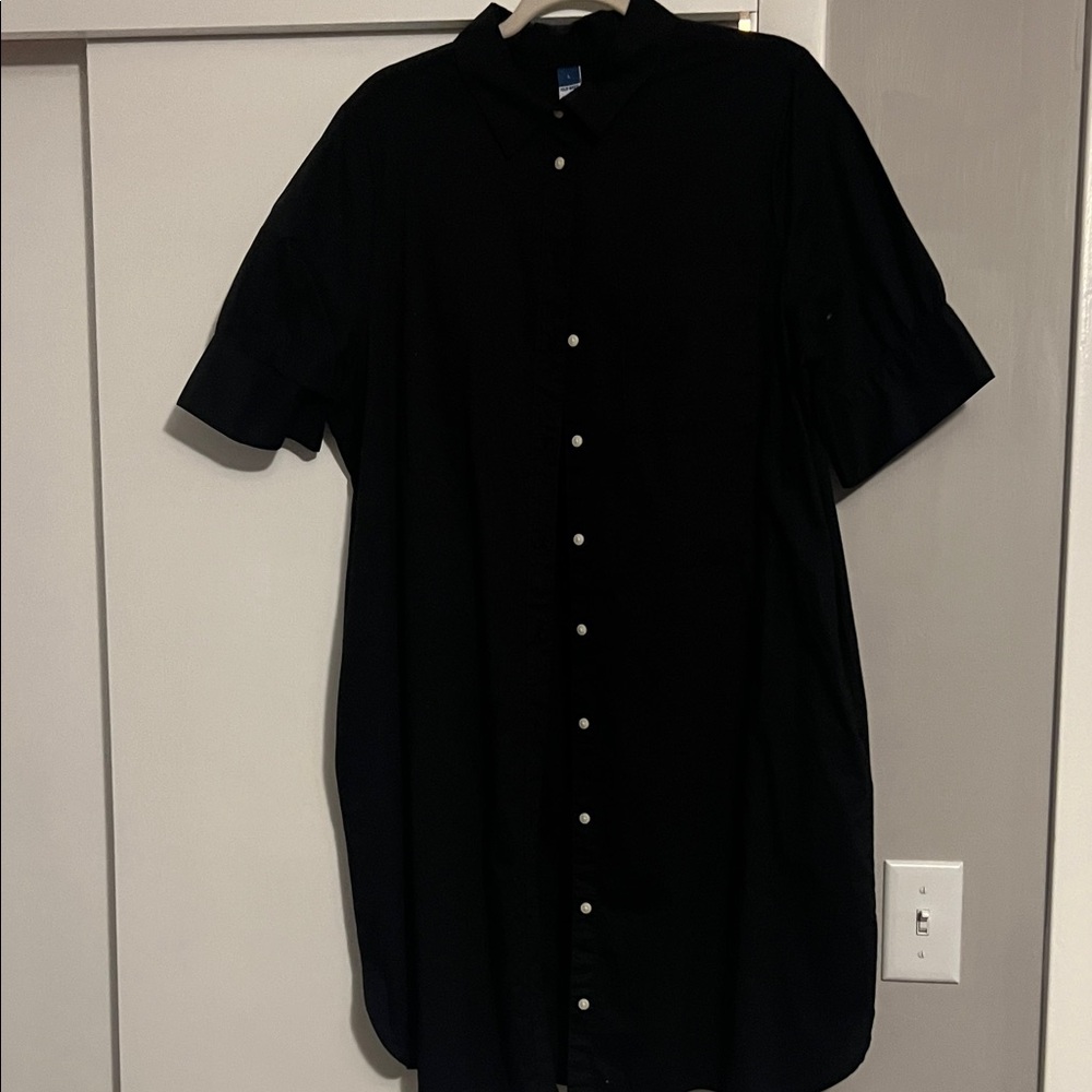 Classic Black Women’s Shirt Dress